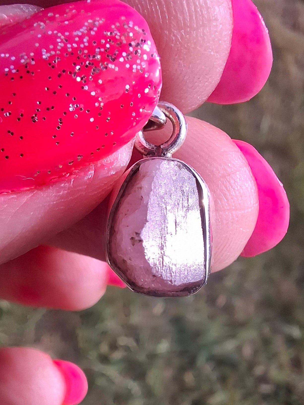 Pink Tourmaline Pendant, 925 Silver, Crystal (Ref: PT90)