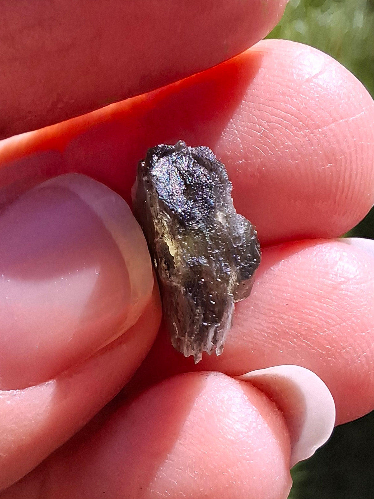 DRILLED, Moldavite Piece, 1.07g, Tektite (Ref: D15)