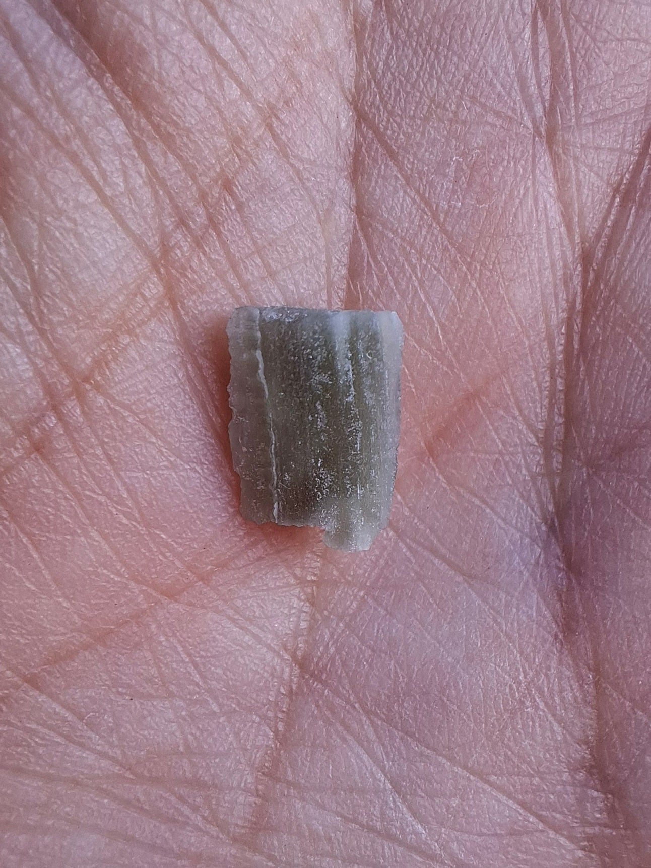 Moldavite tiny piece, SNOWFLAKE, FROSTED, BRUSNA, 0.18g, Tektite (Ref: 1496)