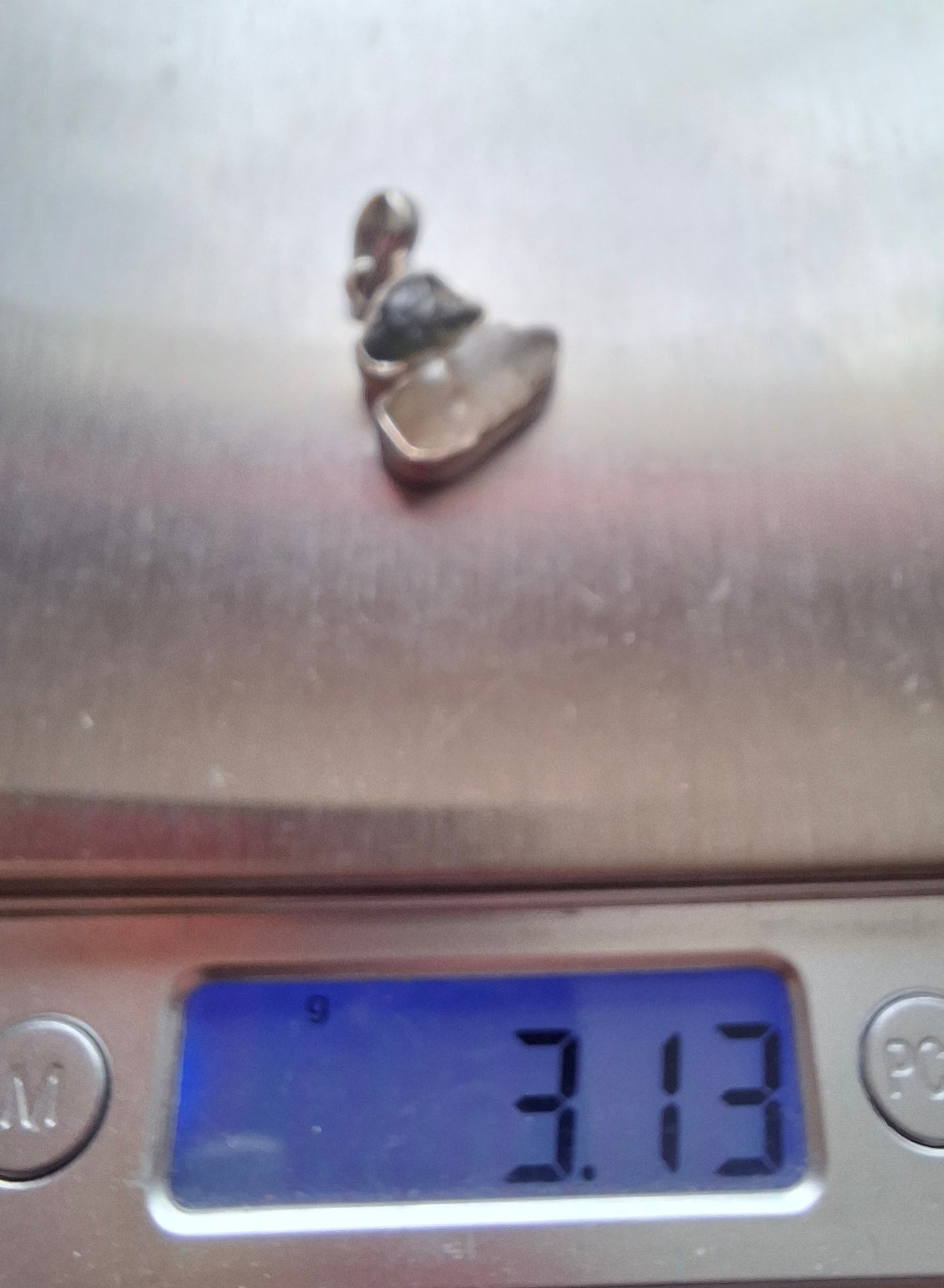 Moldavite & Libyan Desert Glass Pendant, 925 Silver, Tektite (Ref: MLP11)