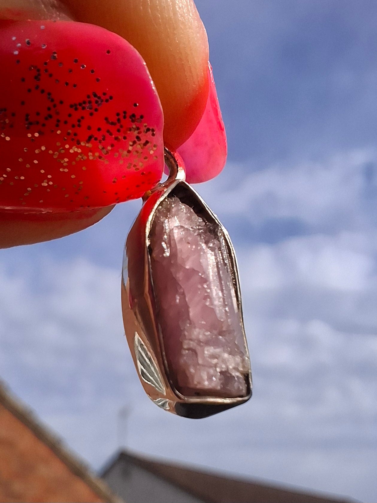Pink Tourmaline Pendant, 925 Silver, Crystal (Ref: PT54)