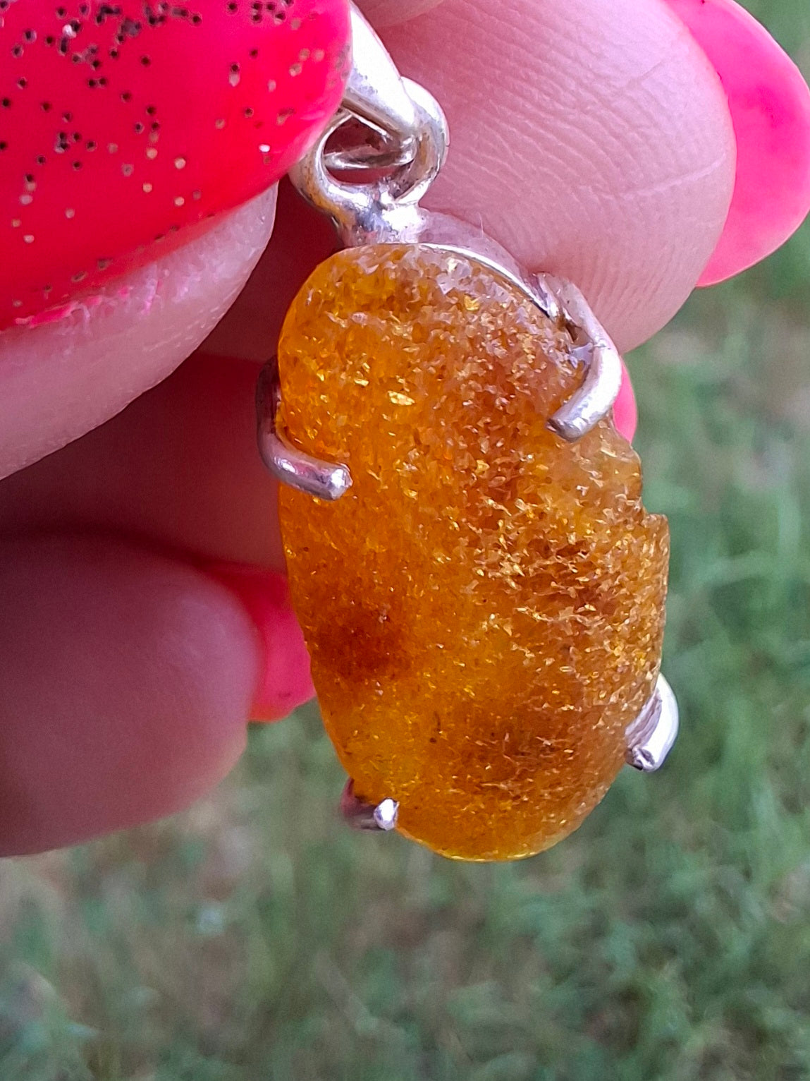 Baltic Amber Pendant, 925 Silver, Fossil (Ref: AP12)