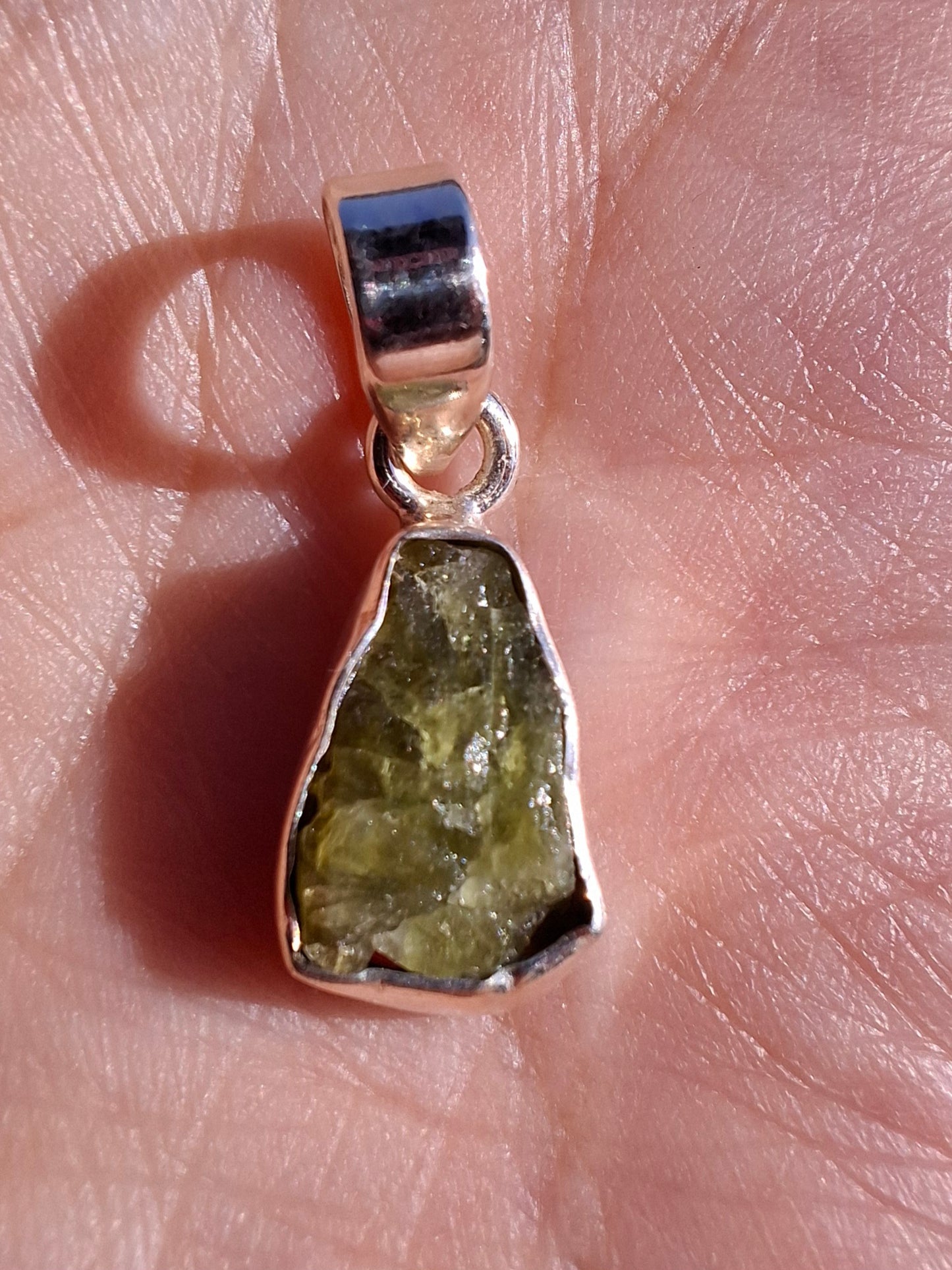 Green Tourmaline Pendant, 925 Silver, Crystal (Ref: GT5)