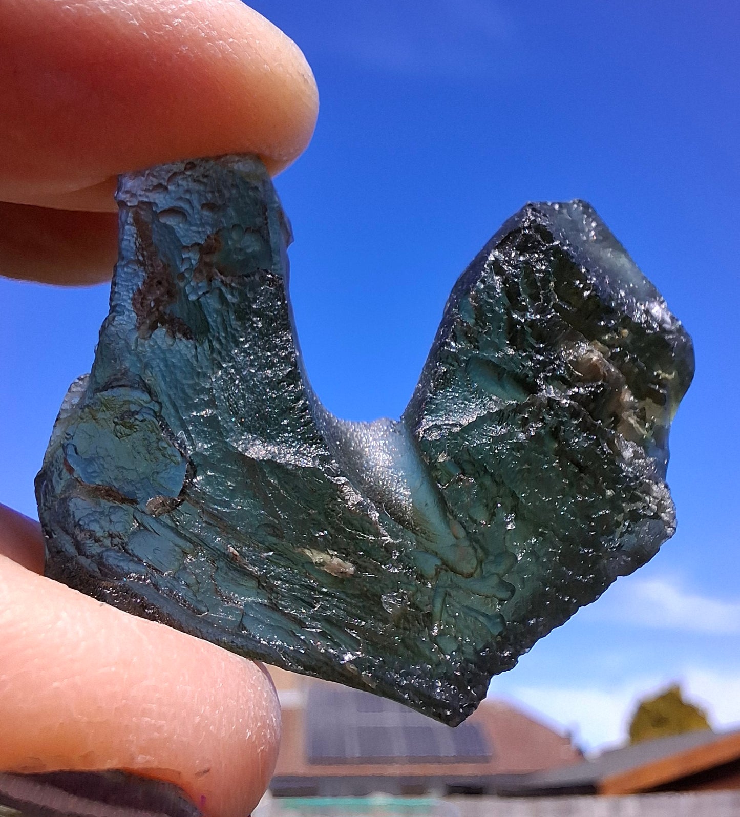 Moldavite Piece, NESMEN, 8.90g, Tektite (Ref: 1374)