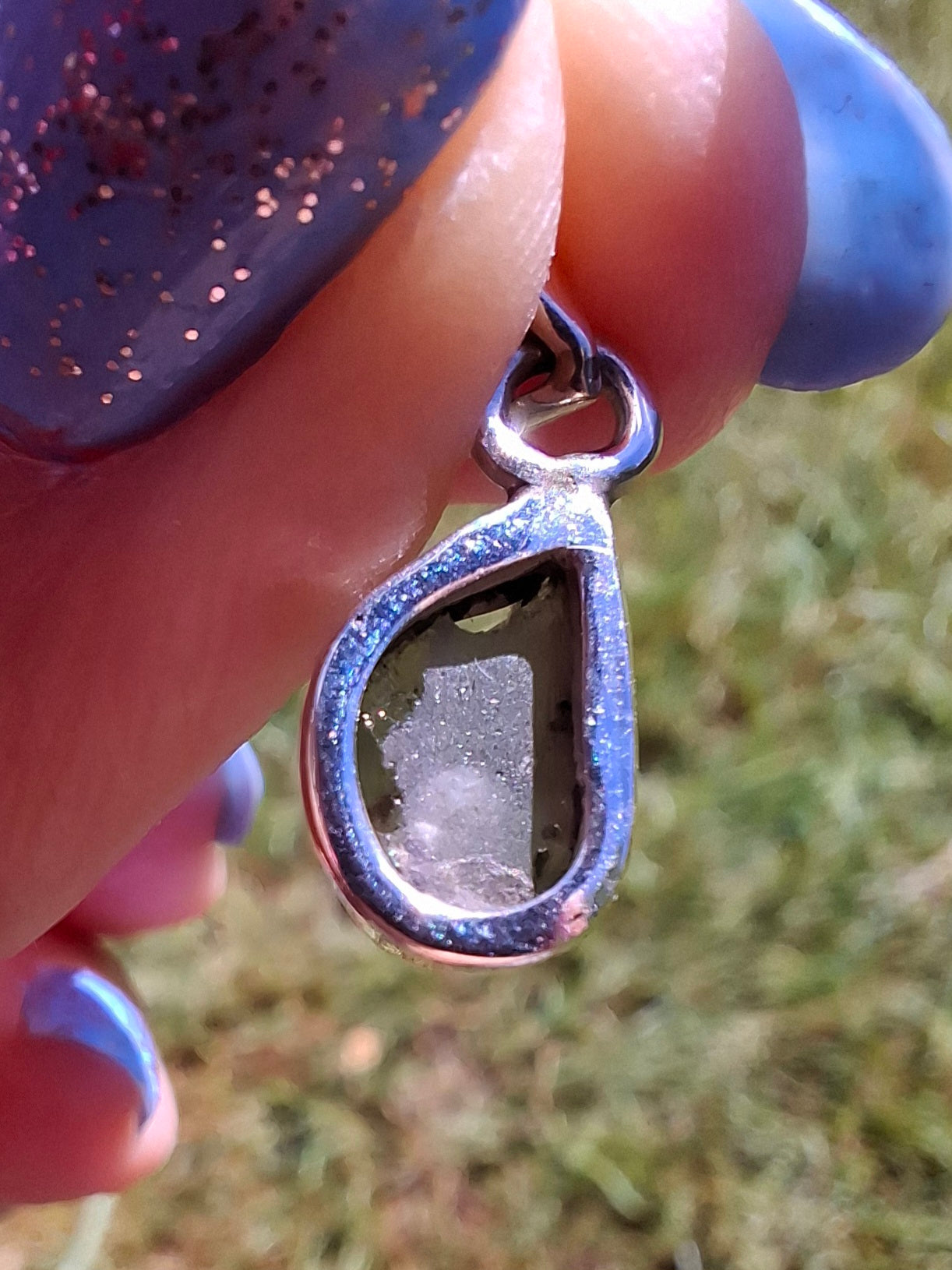 Moldavite Pendant, 925 Silver, Tektite (Ref: P72)