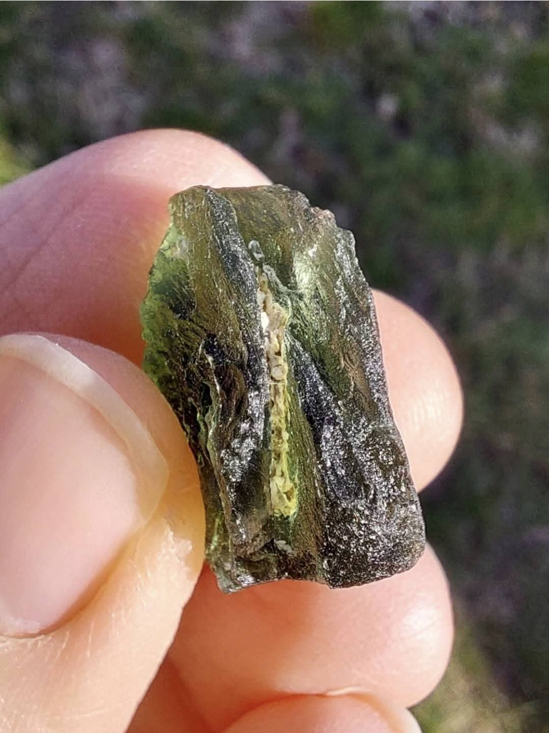 Moldavite Piece, NESMEN, 5.36g, Tektite (Ref: 1055)