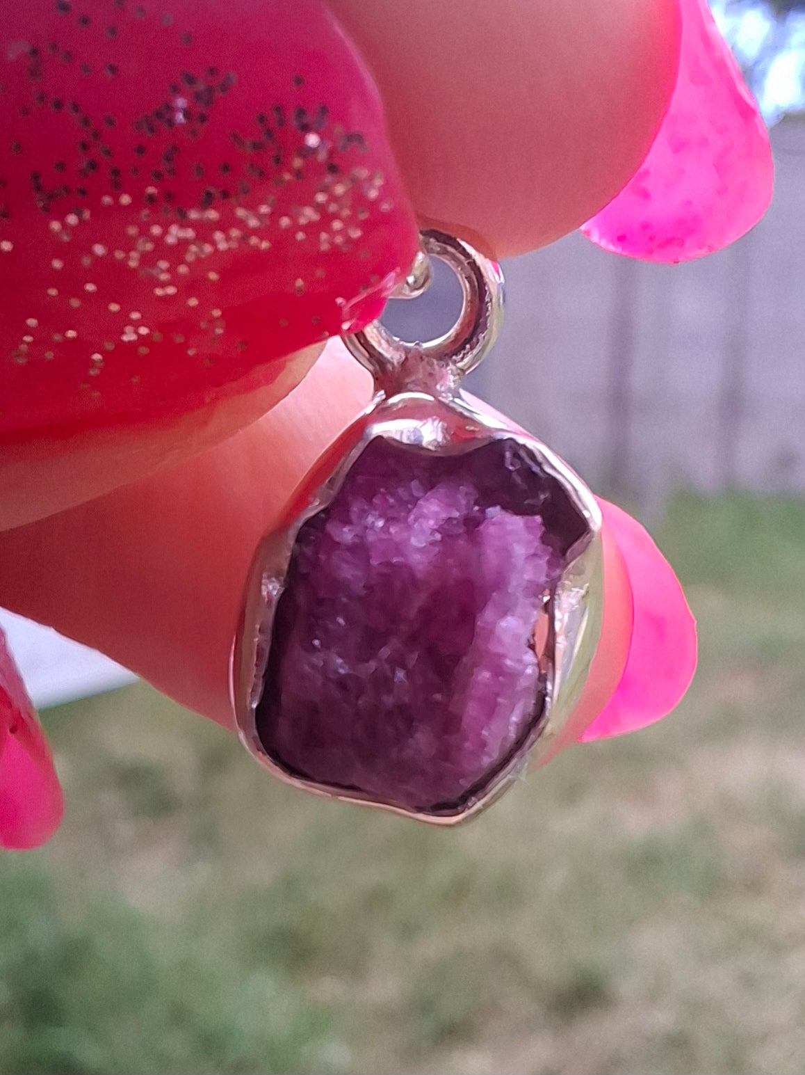 Pink Tourmaline Pendant, 925 Silver, Crystal (Ref: PT18)