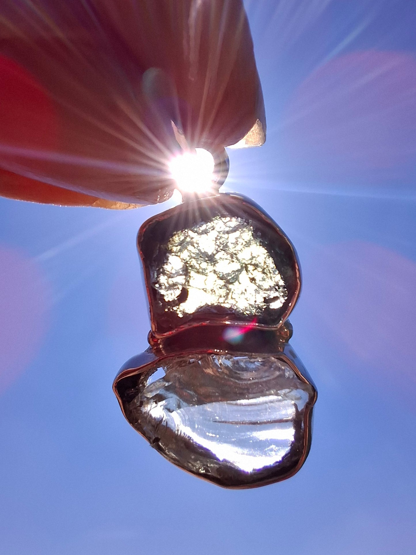 Moldavite & Libyan Desert Glass Pendant, 925 Silver, Tektite (Ref: MLP4)