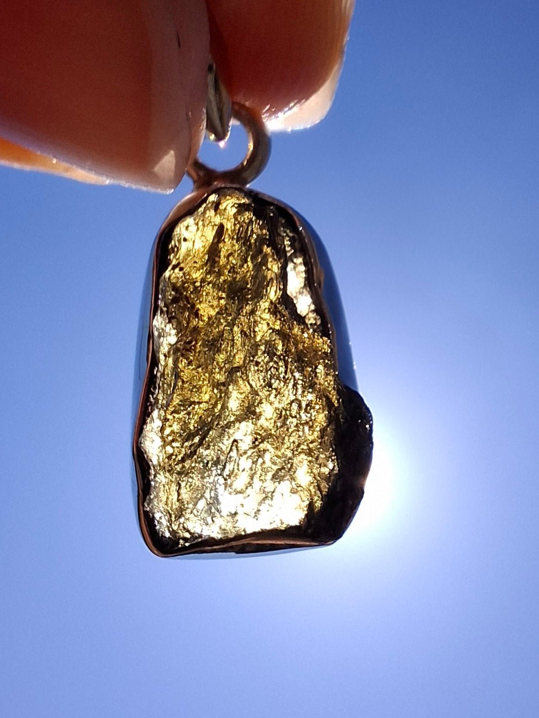 Moldavite Pendant, 925 Silver, Tektite (Ref: P15)