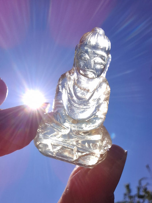 Libyan Desert Glass BUDDHA carving, 7.26g, Tektite (Ref: LDG B1)