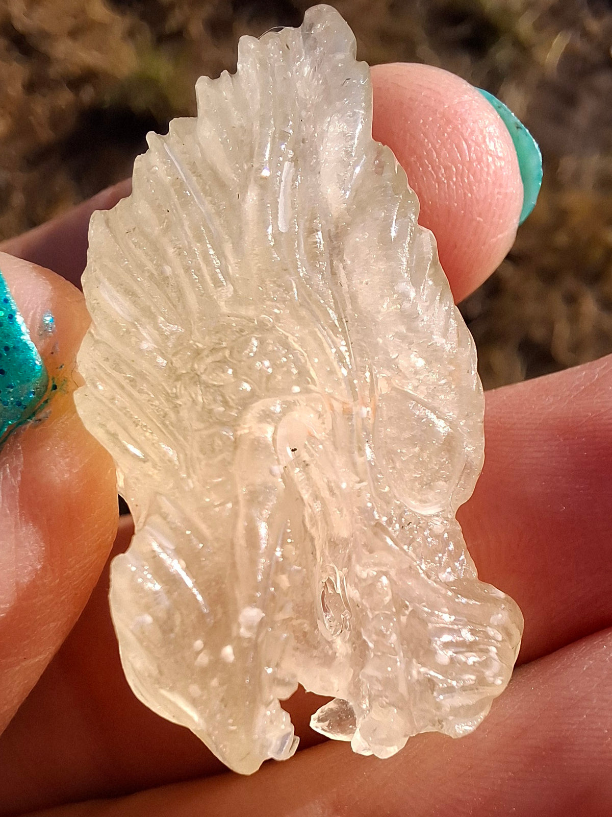 Libyan Desert Glass DRAGON HEAD carving, 9.66g, Tektite (Ref: Dragon 3)