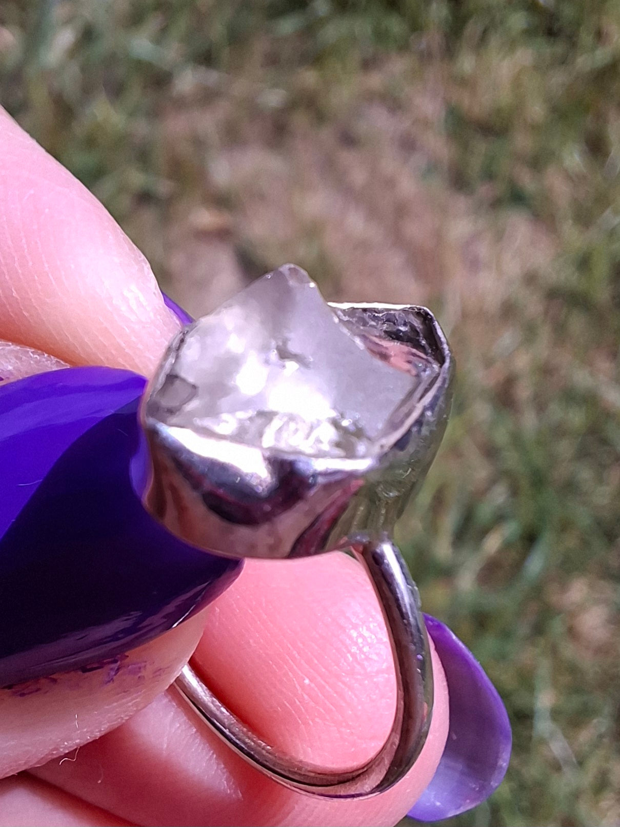 Libyan Desert Glass Ring, size J, 925 Silver, Tektite (Ref: LR6)
