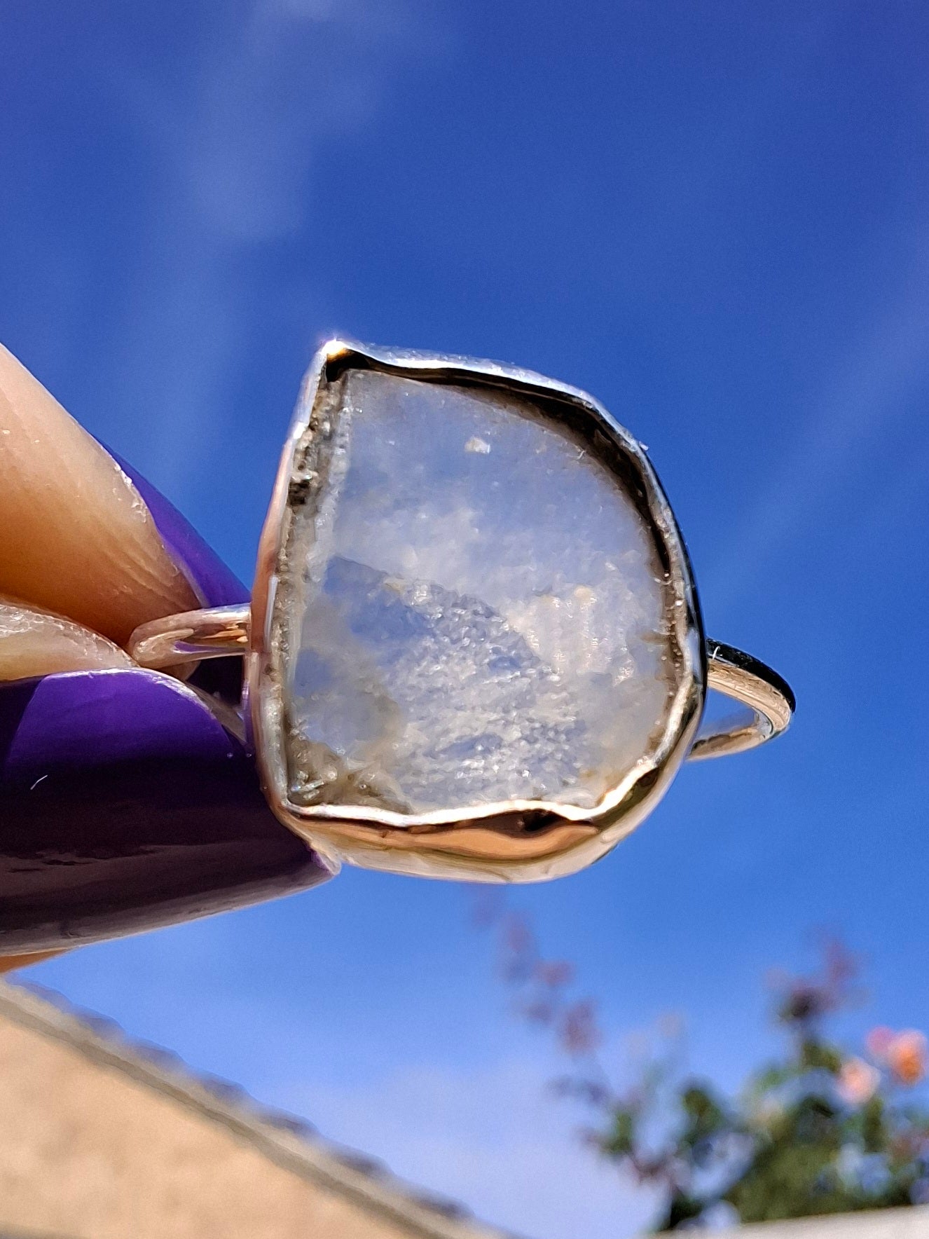 Libyan Desert Glass Ring, size large U, 925 Silver, Tektite (Ref: LR53)