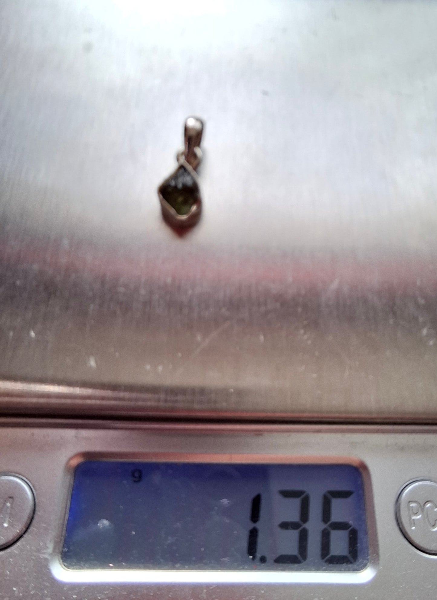 Moldavite Pendant, 925 Silver, Tektite (Ref: P45)