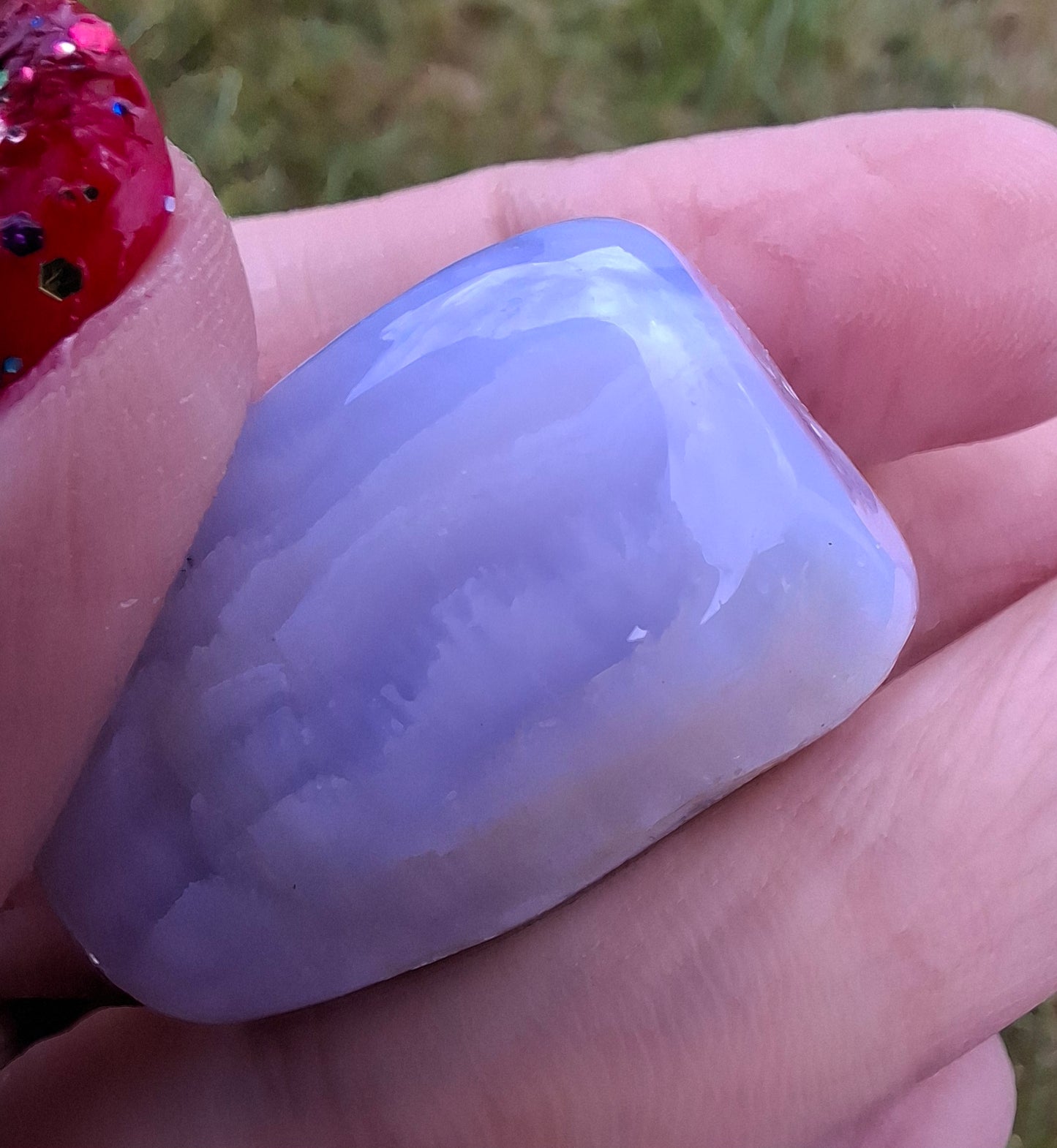 Blue Lace Agate, Tumble Stone, Crystal (Ref: T142)