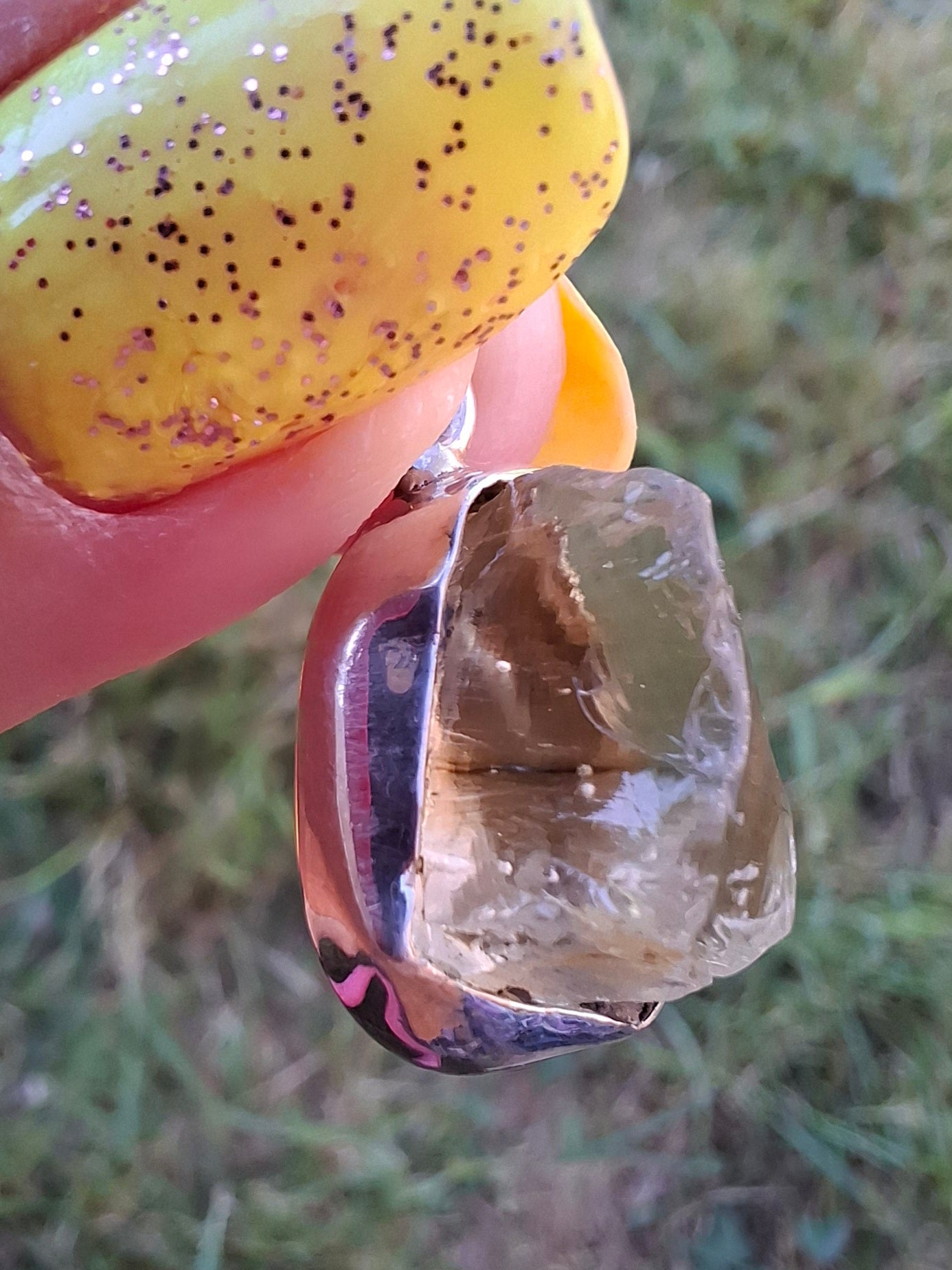Libyan Desert Glass Pendant, 925 Silver, Tektite (Ref: LP105)