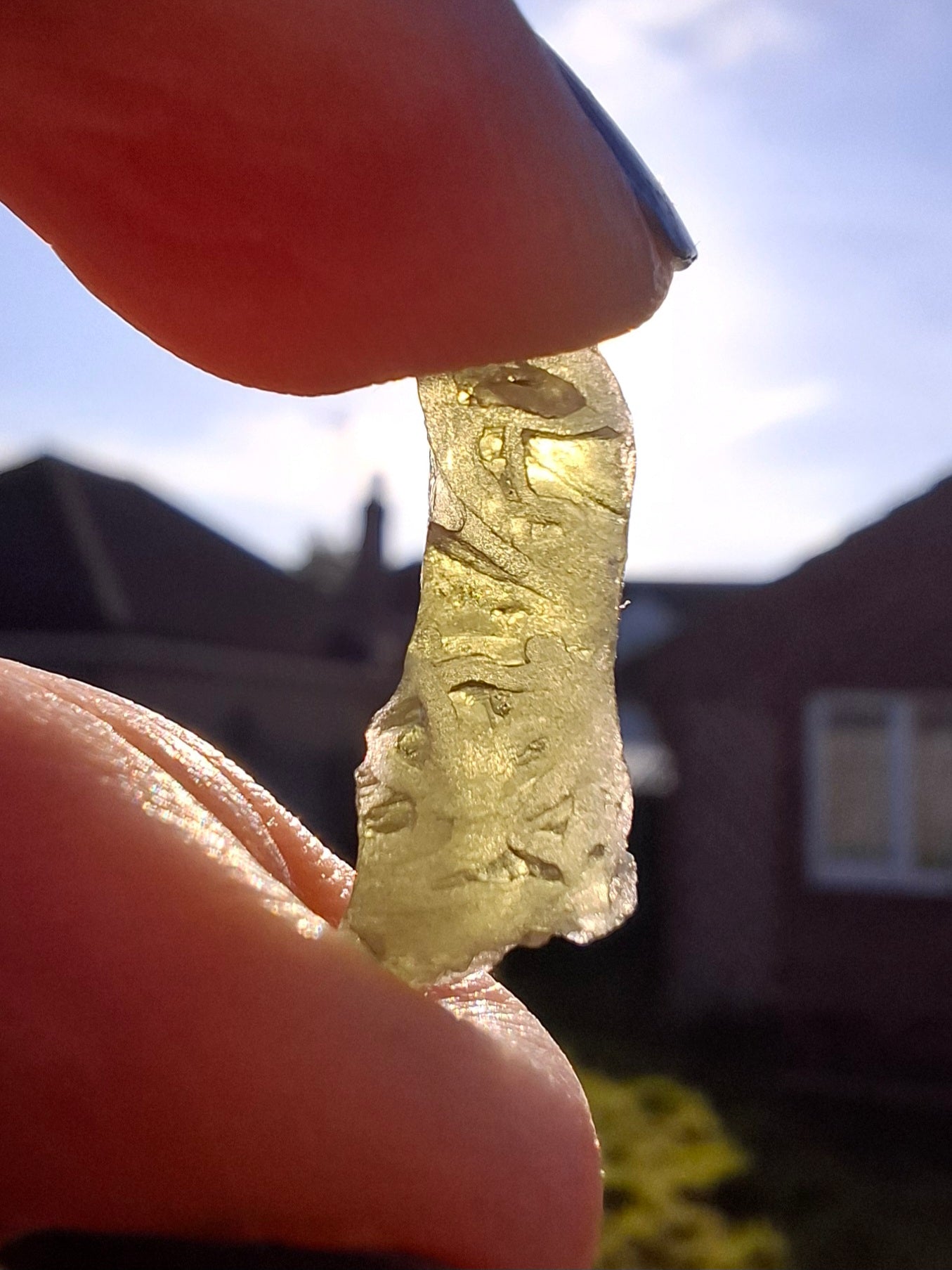 Moldavite Piece, 0.98g, Tektite (Ref: 1380)