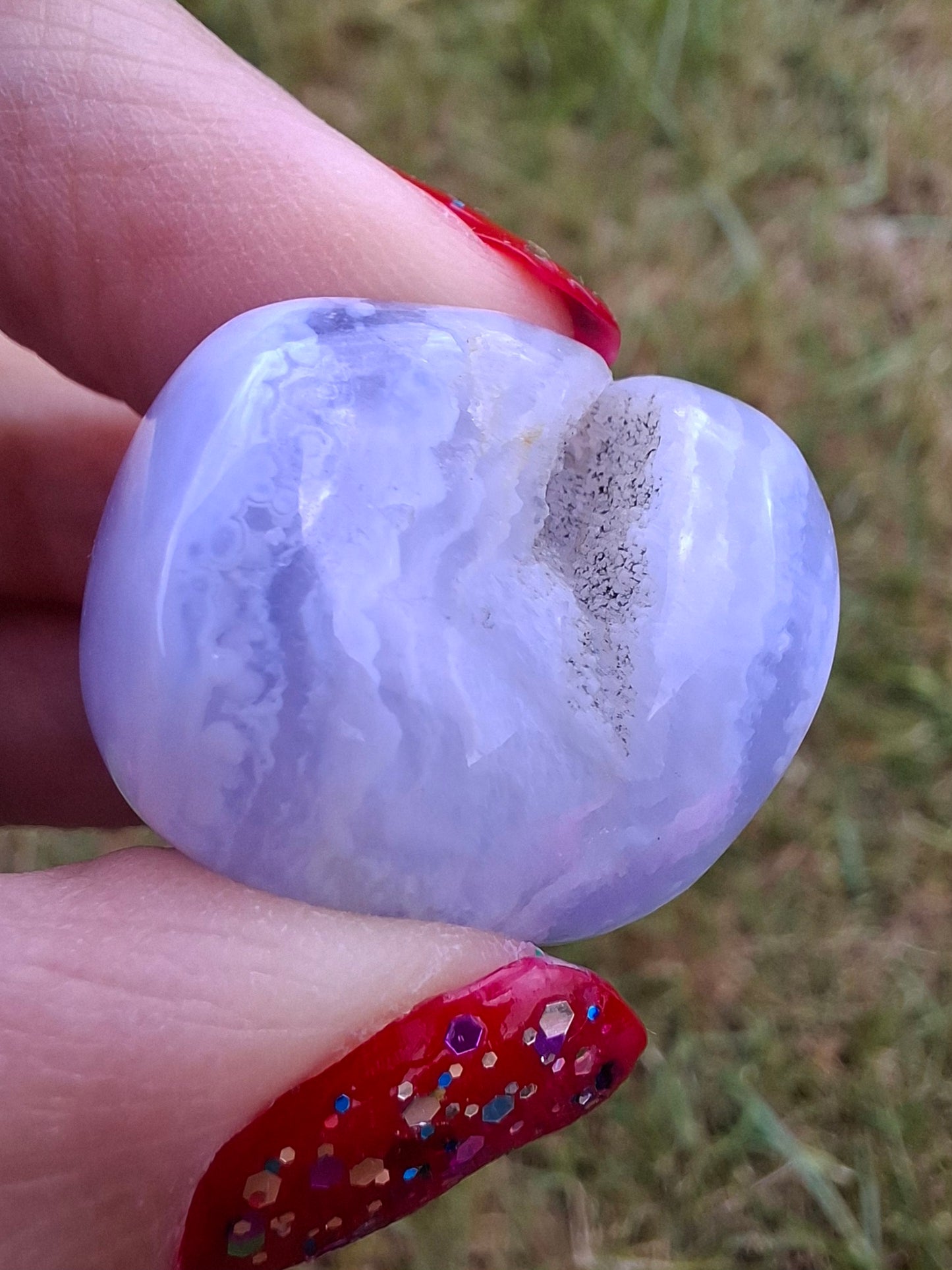 Blue Lace Agate, Tumble Stone, Crystal (Ref: T141)