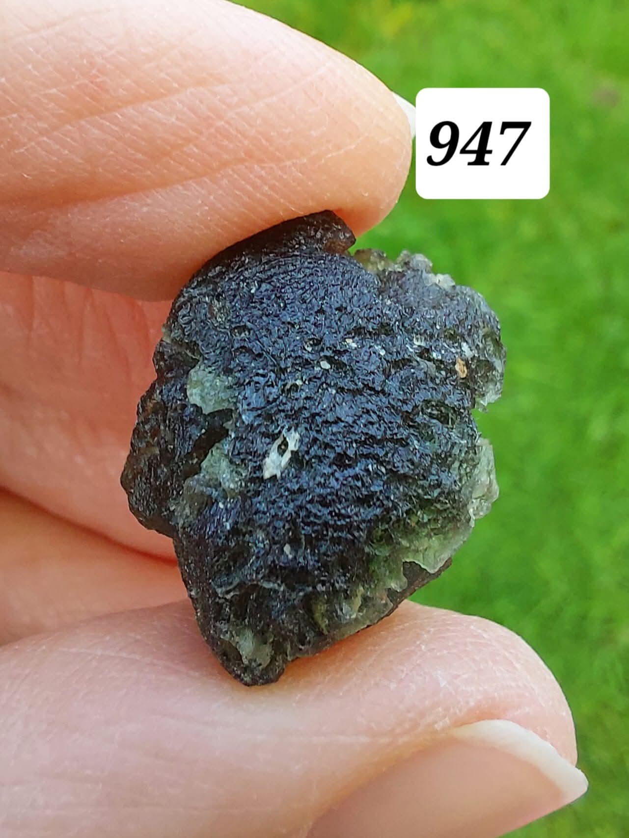 Moldavite Piece, NESMEN,  5.48g, Tektite (Ref: 947)
