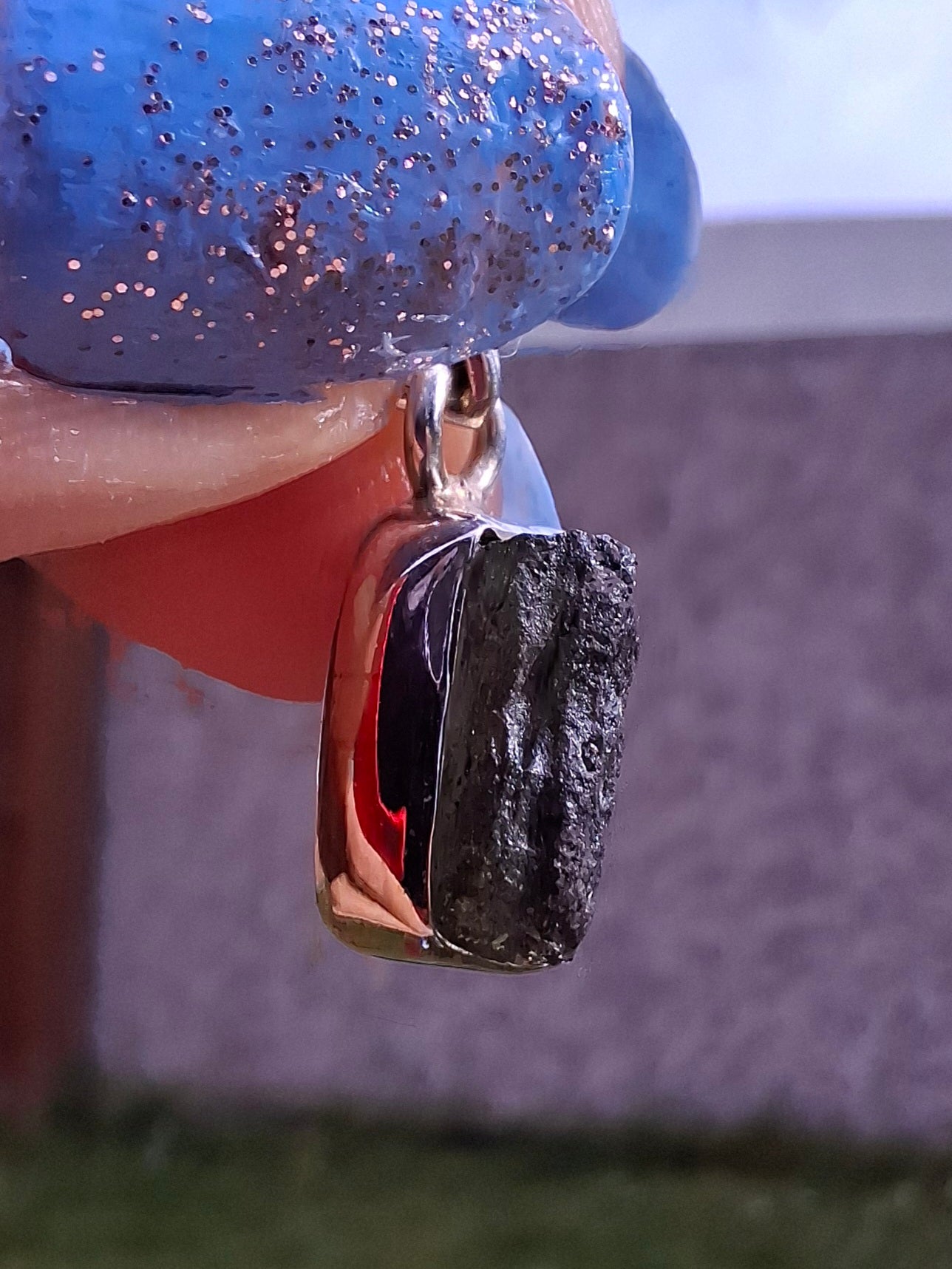 Moldavite Pendant, 925 Silver, Tektite (Ref: P31)