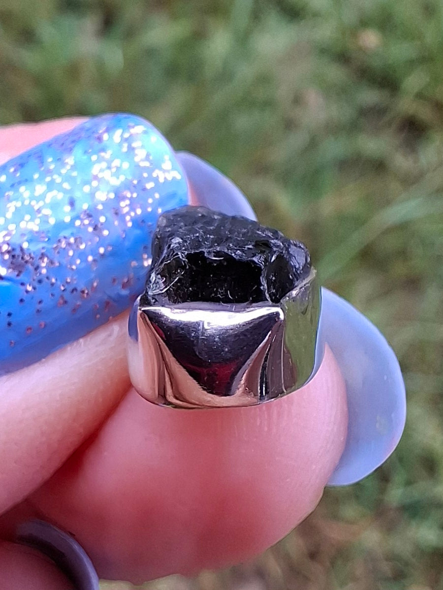 Moldavite Pendant, 925 Silver, Tektite (Ref: P71)