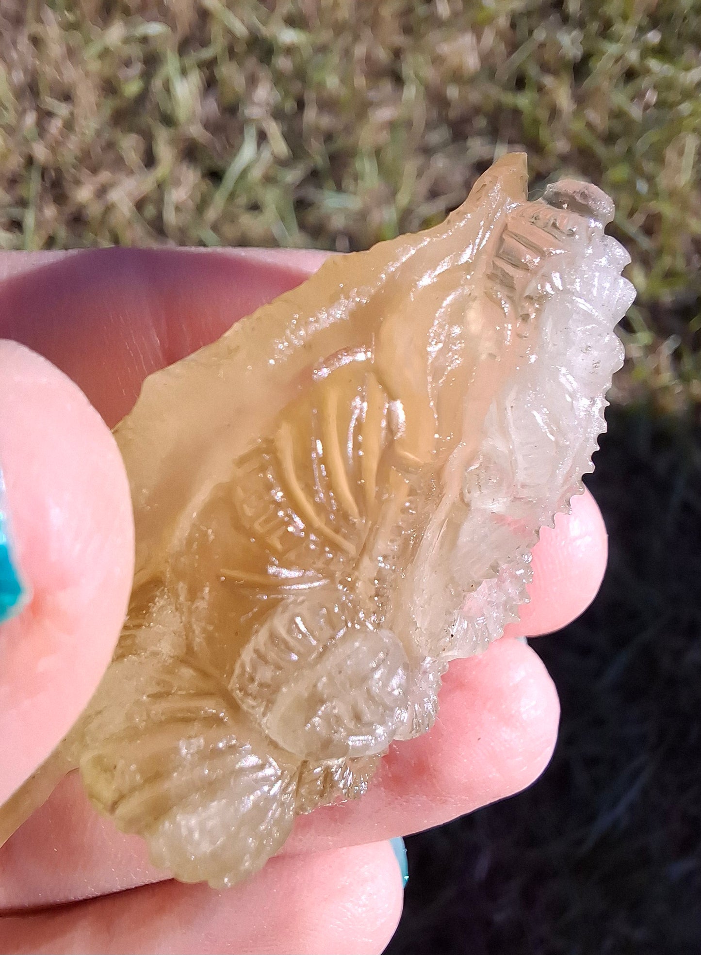 Libyan Desert Glass carving, GANESHA, 26.47g, Tektite (Ref: Ganesha1)