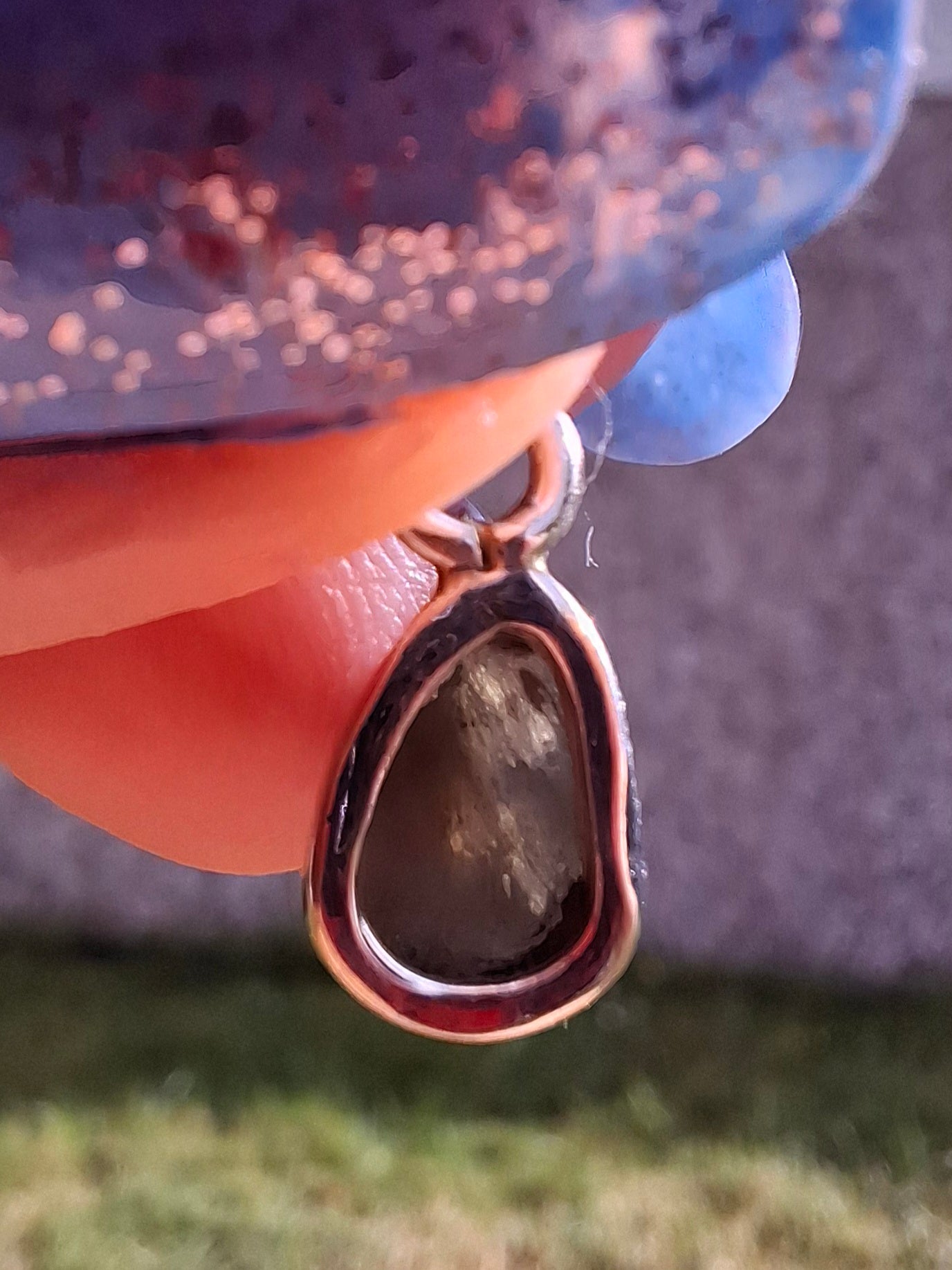 Moldavite Pendant, 925 Silver, Tektite (Ref: P40)
