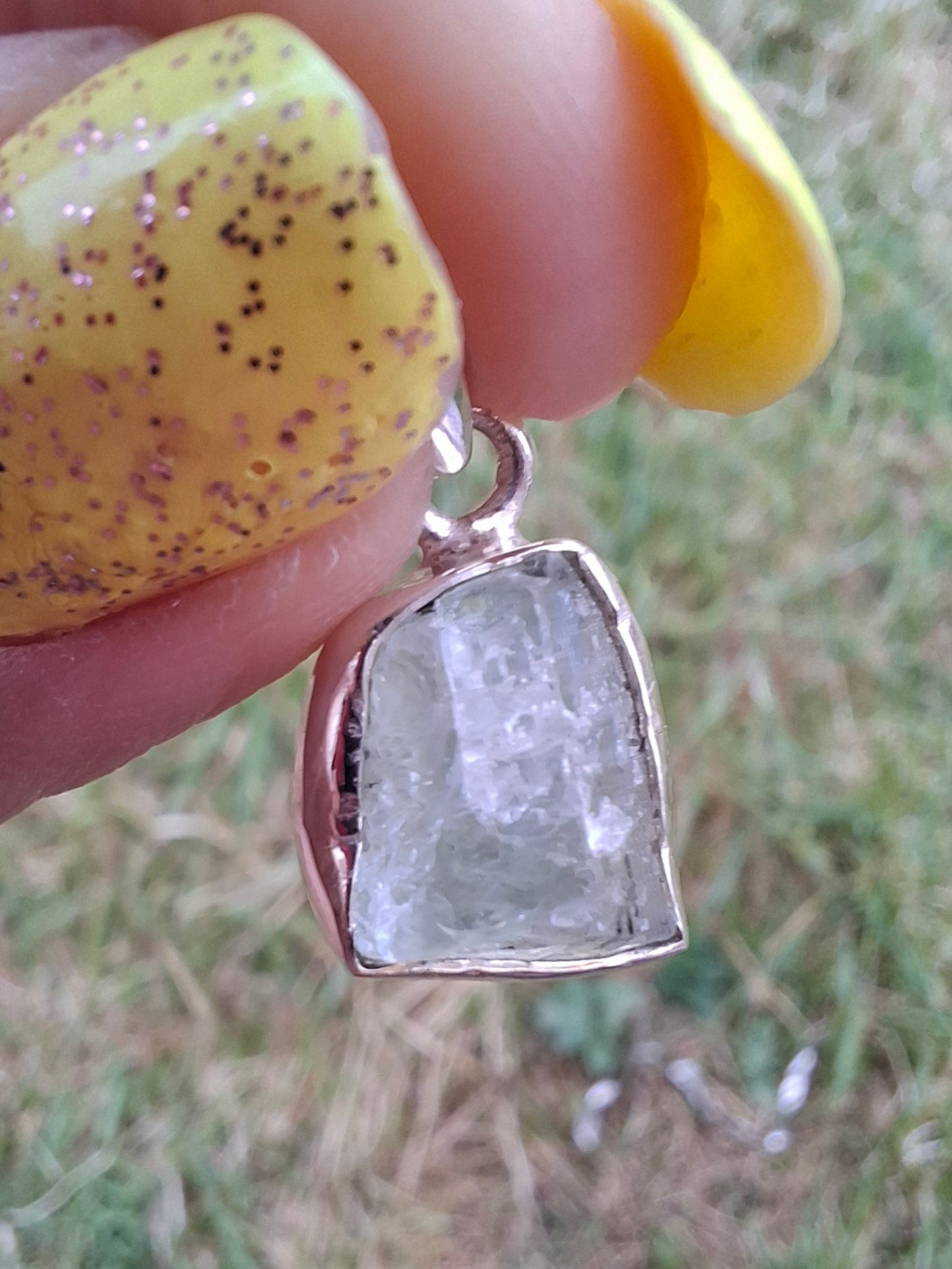 Aquamarine Pendant, 925 Silver, Crystal (Ref: AQ19)