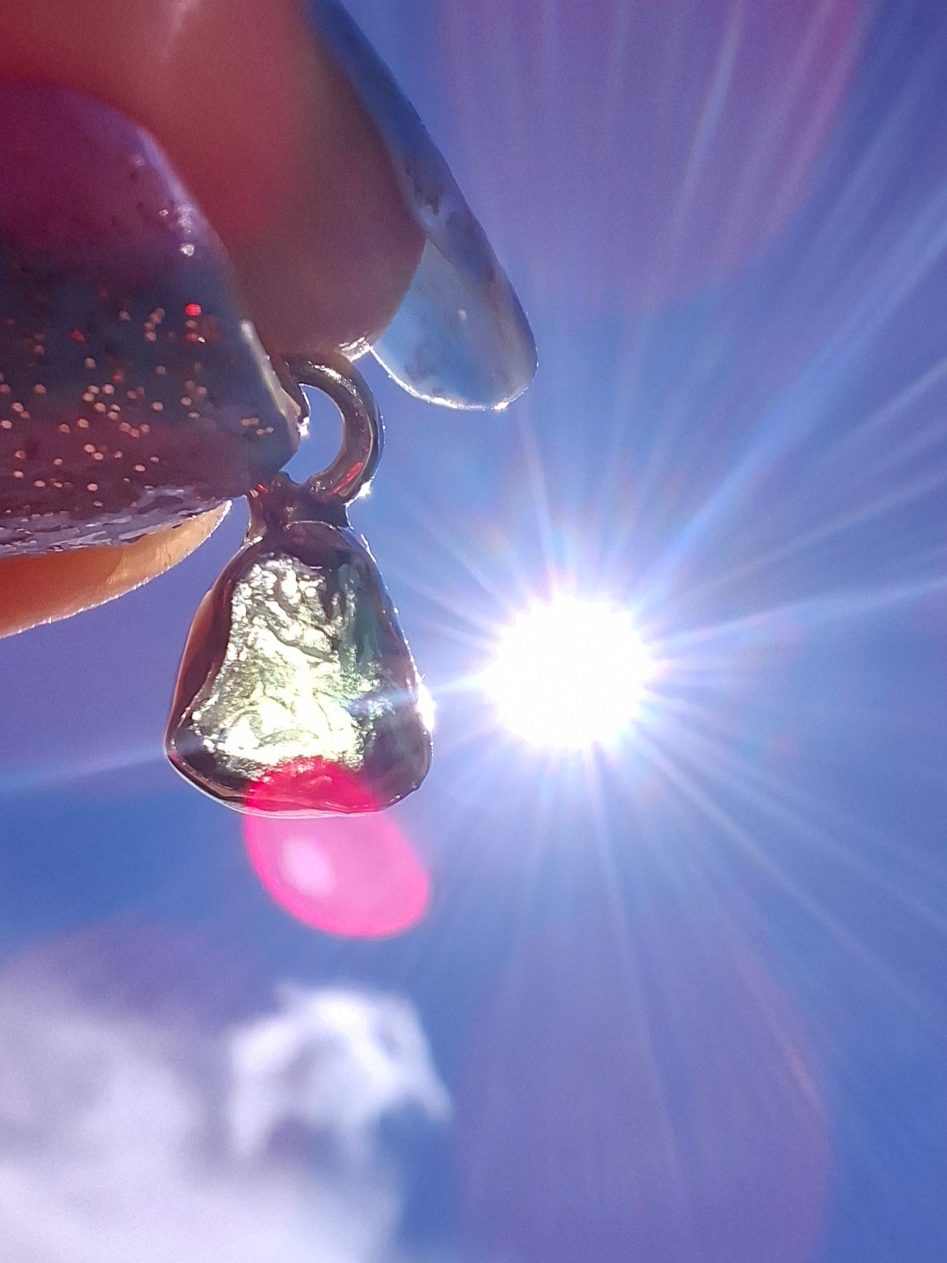 Moldavite Pendant, 925 Silver, Tektite (Ref: P66)