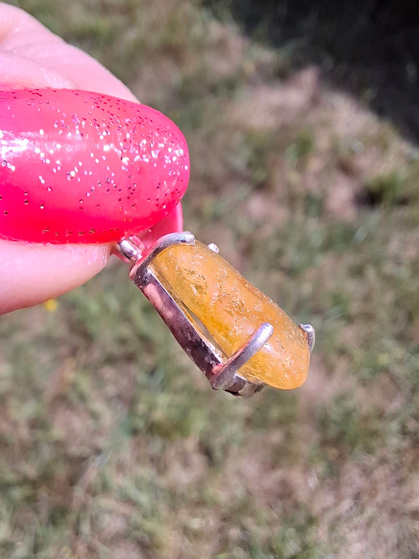 Baltic Amber Pendant, 925 Silver, Fossil (Ref: AP23)