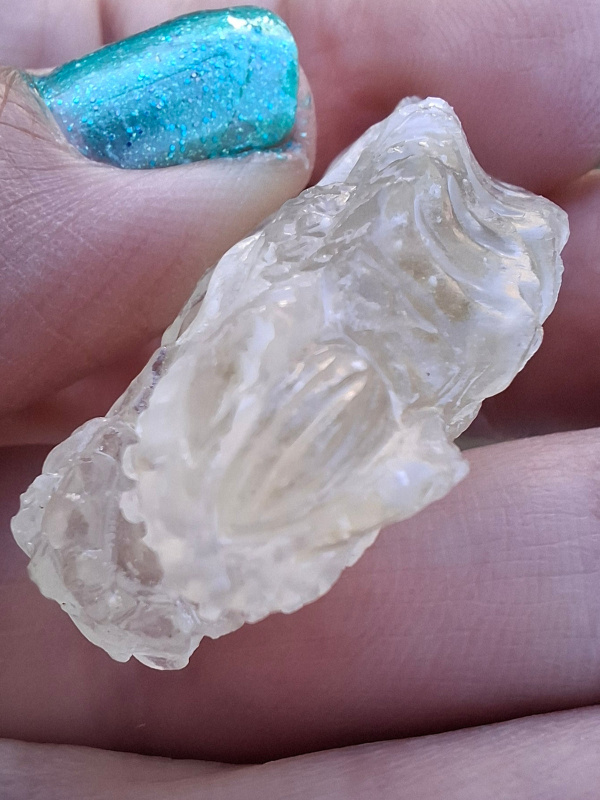 Libyan Desert Glass DRAGON HEAD carving, 9.66g, Tektite (Ref: Dragon 3)
