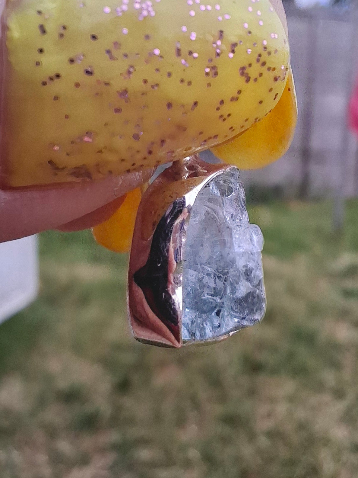 Aquamarine Pendant, 925 Silver, Crystal (Ref: AQ19)