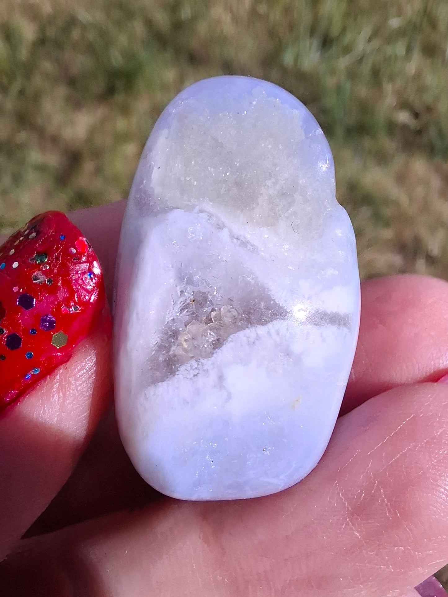 Blue Lace Agate, Tumble Stone, Crystal (Ref: T143)