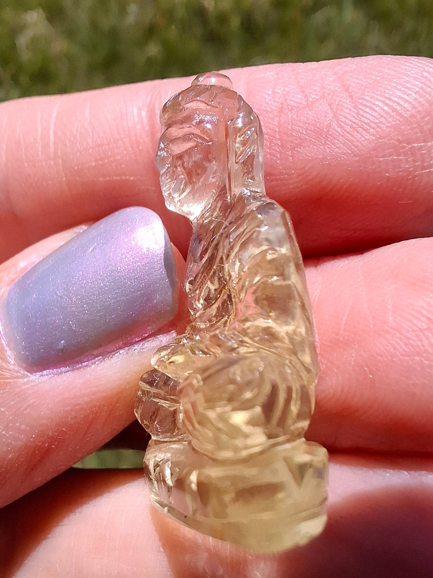 Libyan desert glass BUDDHA Carving, 4.81g, Tektite (LDG B4)