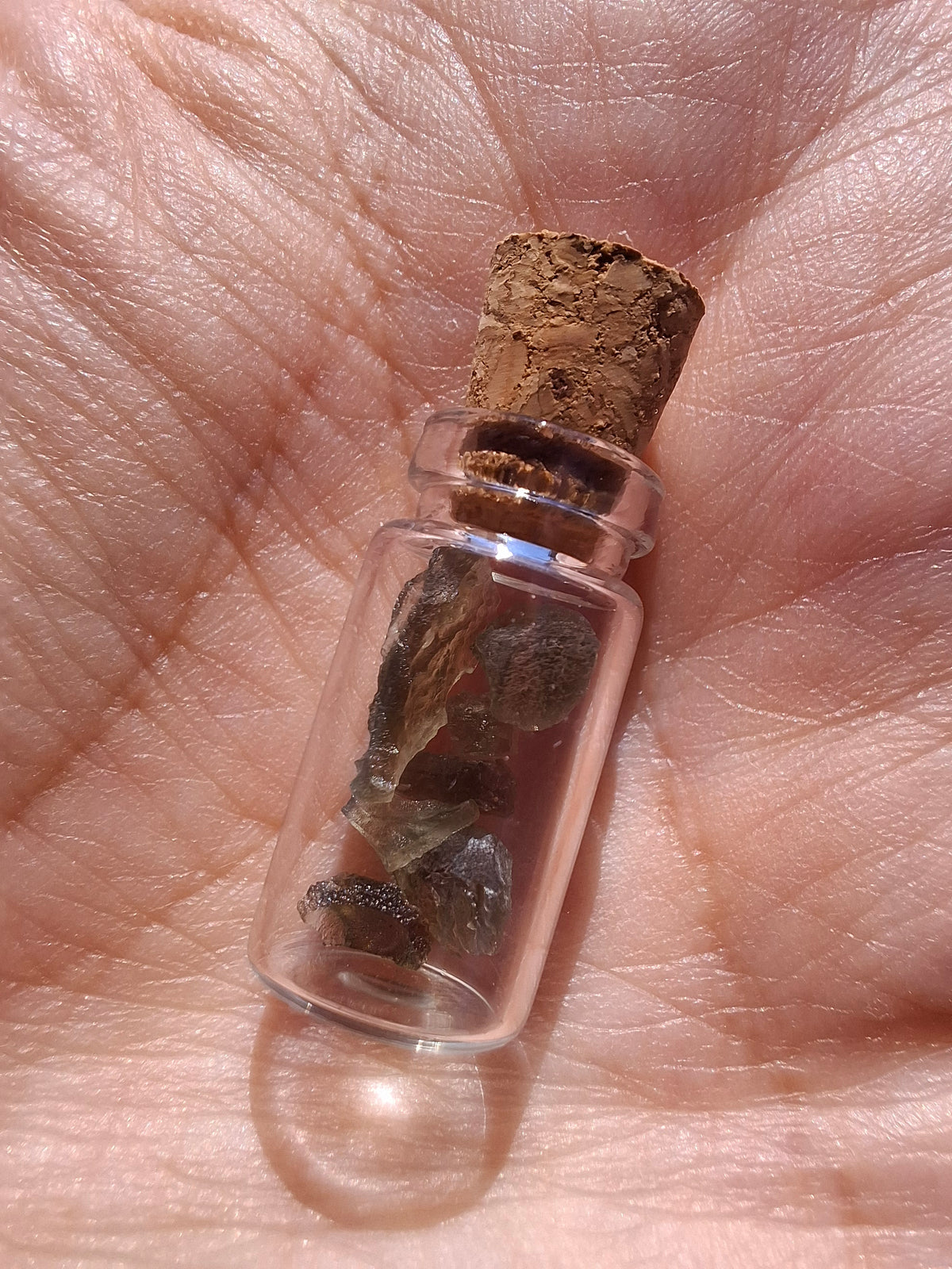 Moldavite chips (0.50g) in 1ml Bottle, Tektite (Ref: B20)