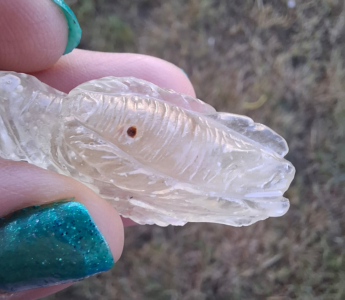Libyan Desert Glass DRAGON HEAD carving, 9.66g, Tektite (Ref: Dragon 3)