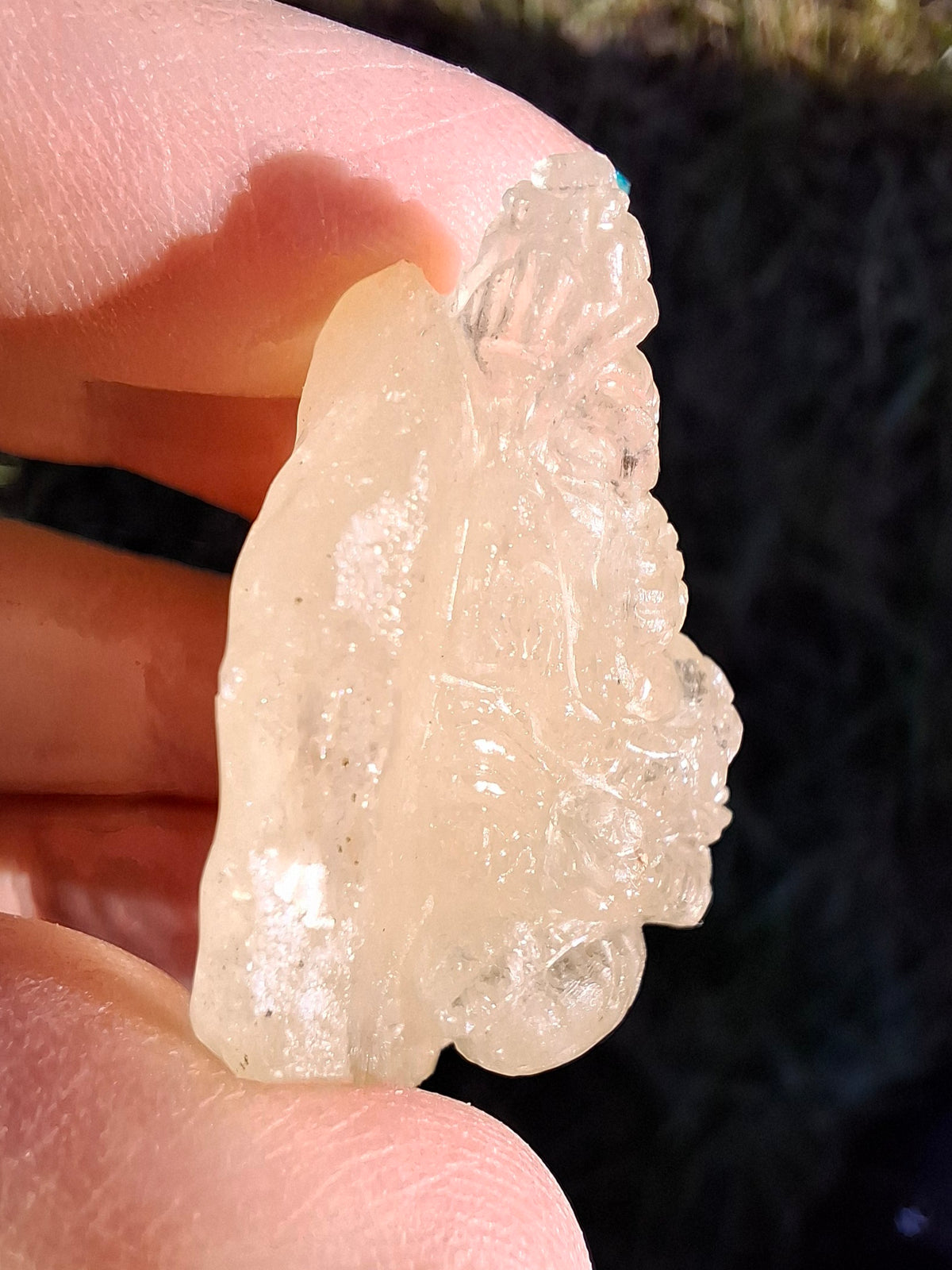 Libyan Desert Glass GANESHA carving, 20.76g, Tektite (Ref: Ganesha4)