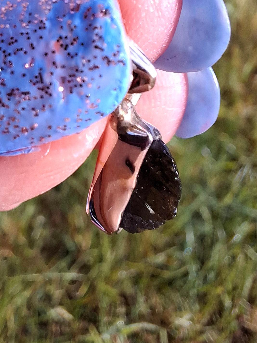 Moldavite Pendant, 925 Silver, Tektite (Ref: P51)