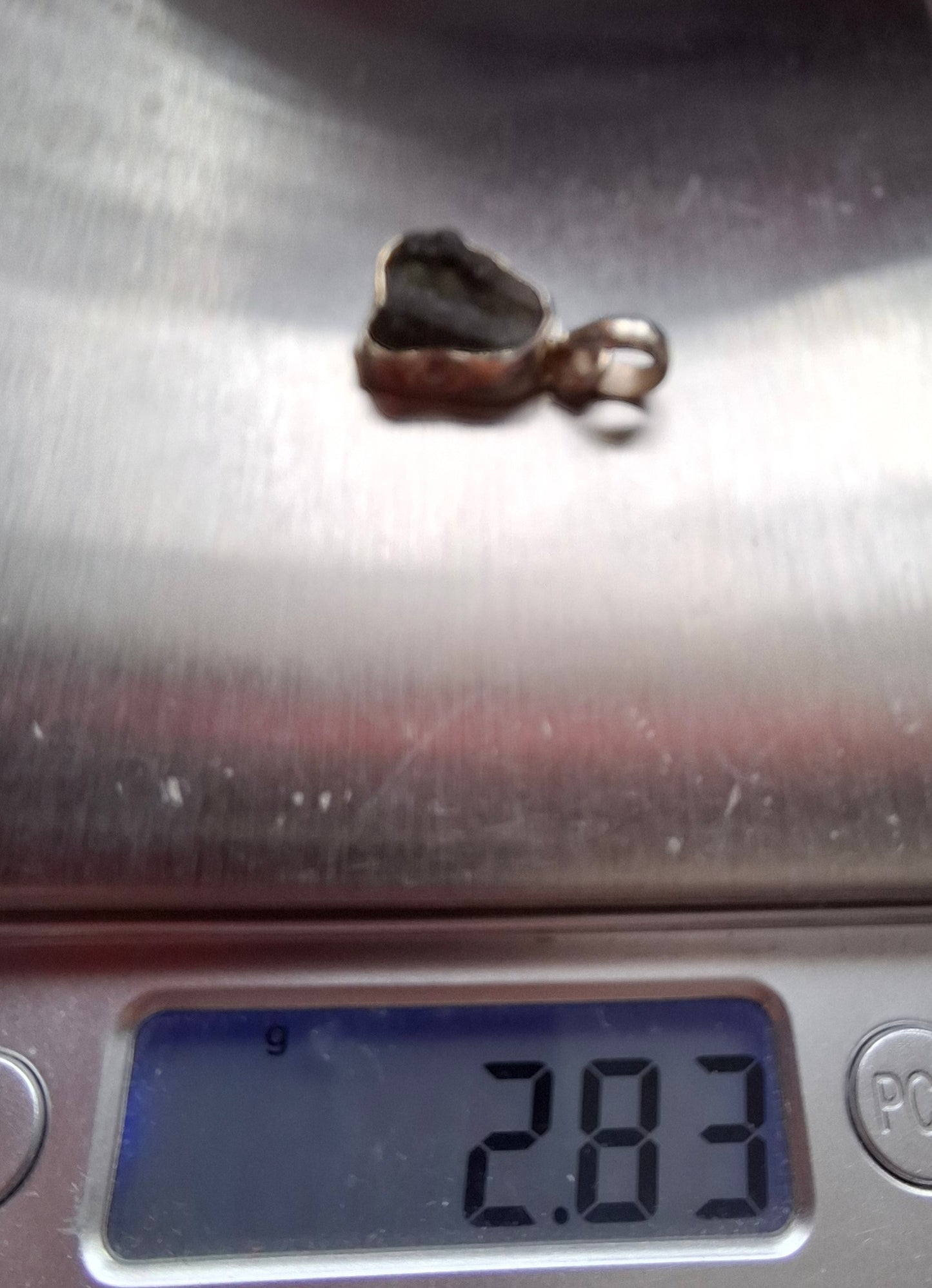 Moldavite Pendant, 925 Silver, Tektite (Ref: P440)