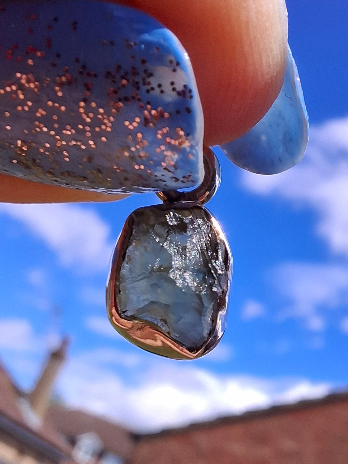 Moldavite Pendant, 925 Silver, Tektite (Ref: P86)