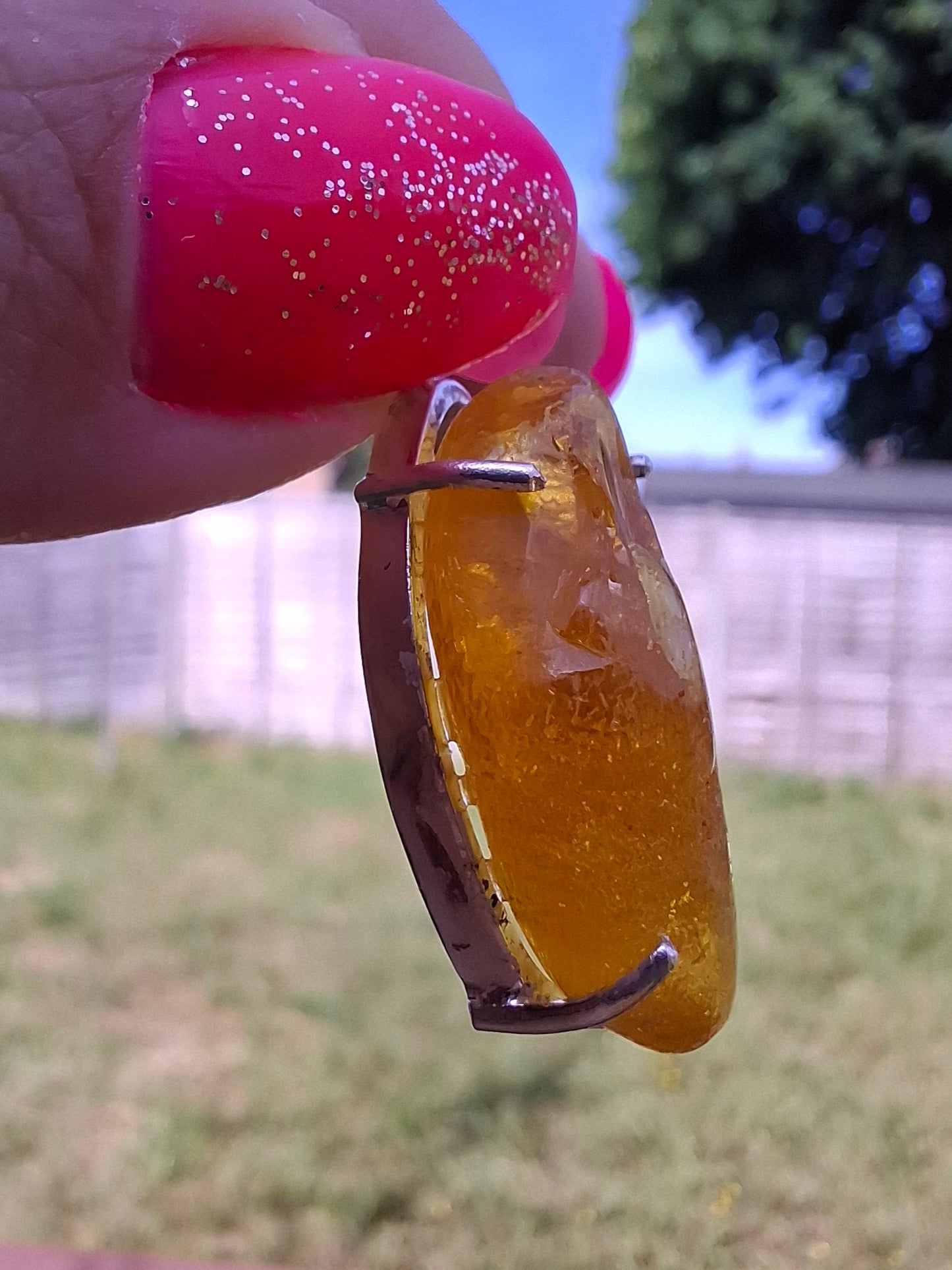 Baltic Amber Pendant, 925 Silver, Fossil (Ref: AP14)