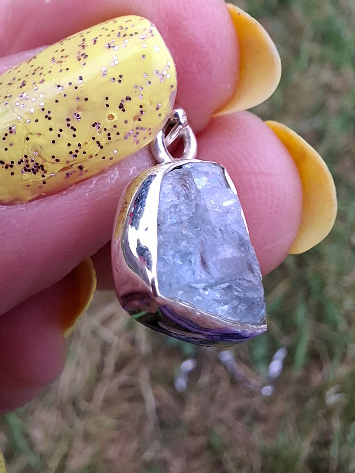 Aquamarine Pendant, 925 Silver, Crystal (Ref: AQ19)