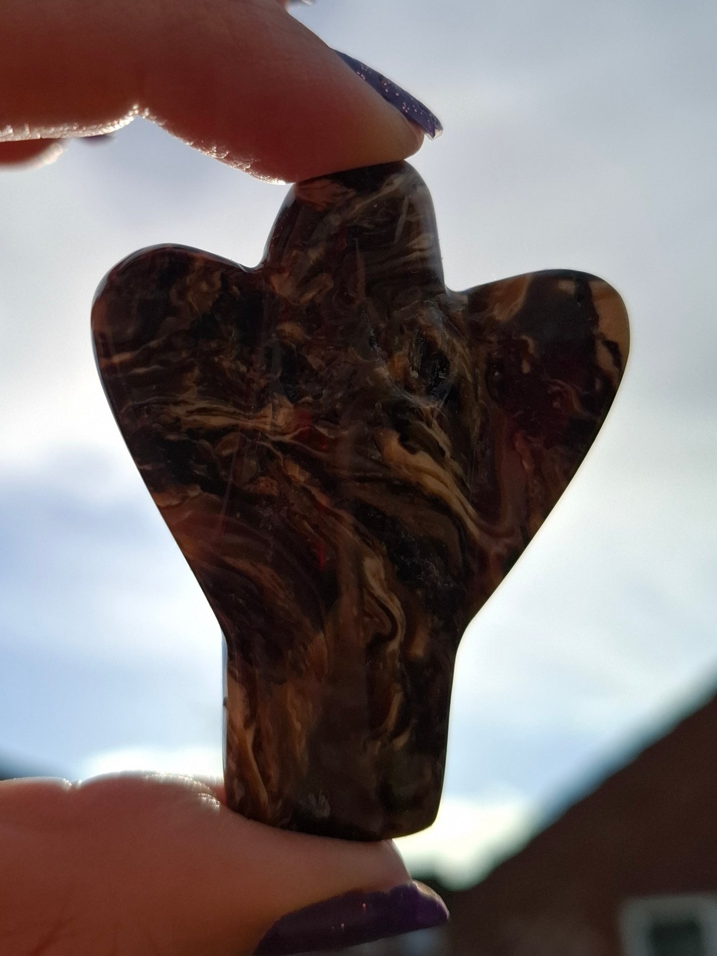Red Amber Angel, 17.96g, Carving, Fossil (Ref: AA2)
