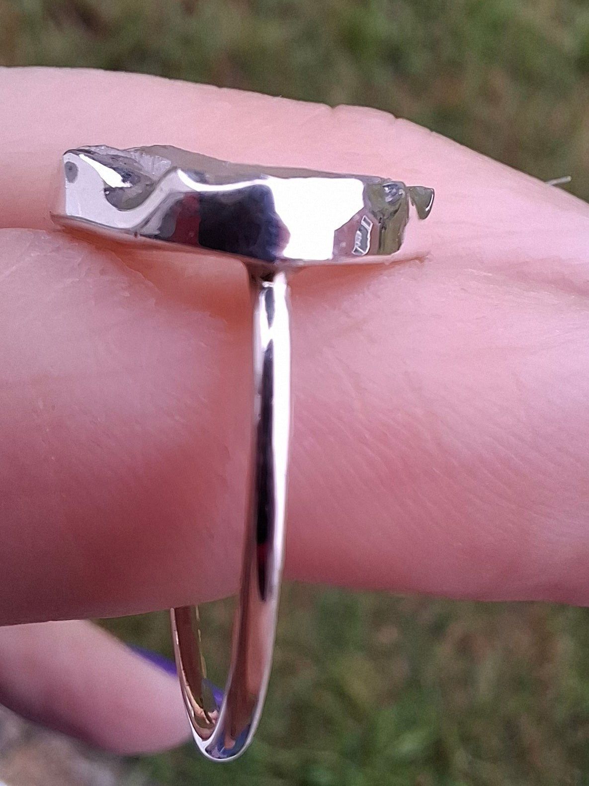 Libyan Desert Glass Ring, size large P, 925 Silver, Tektite (Ref: LR32)