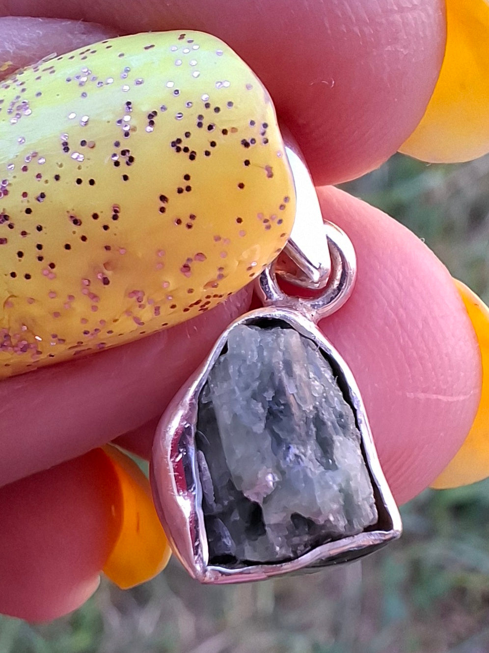 Green Tourmaline Pendant, 925 Silver, Crystal (Ref: GT9)