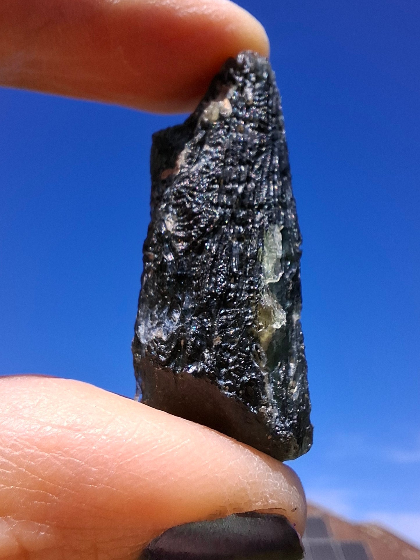 Moldavite Piece, NESMEN, 8.47g, Tektite (Ref: 1372)