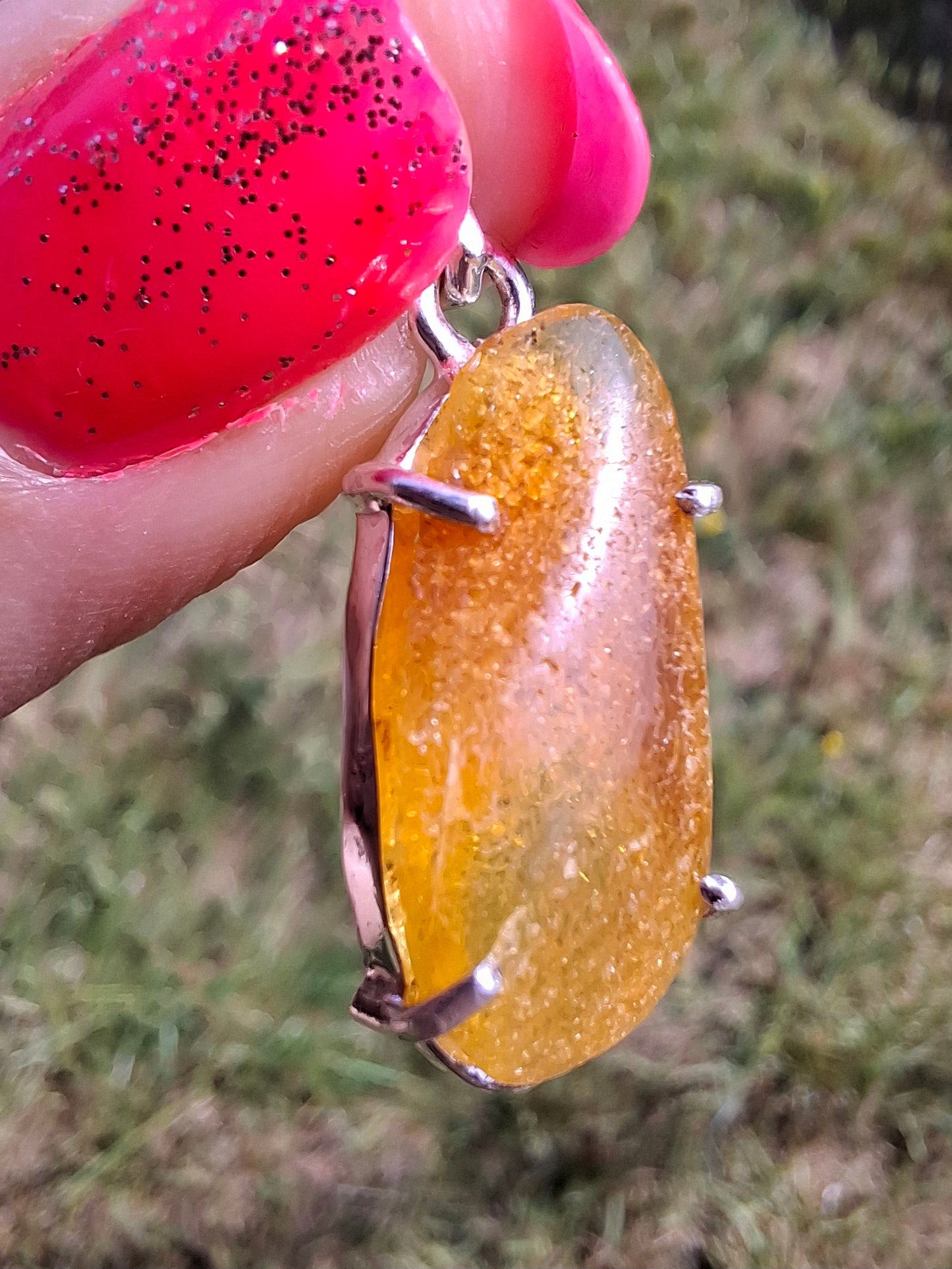 Baltic Amber Pendant, 925 Silver, Fossil (Ref: AP6)