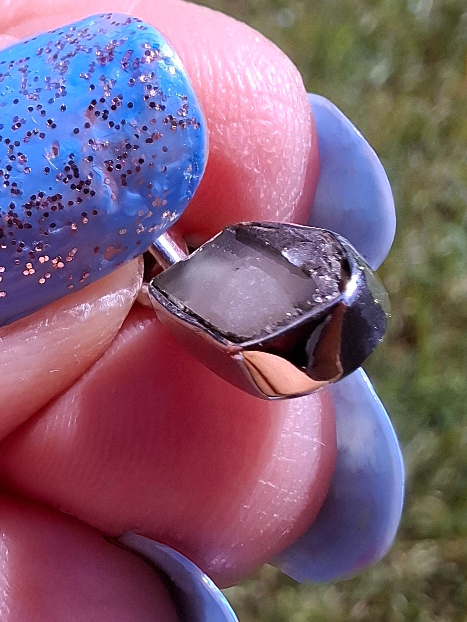 Moldavite Pendant, 925 Silver, Tektite (Ref: P80)