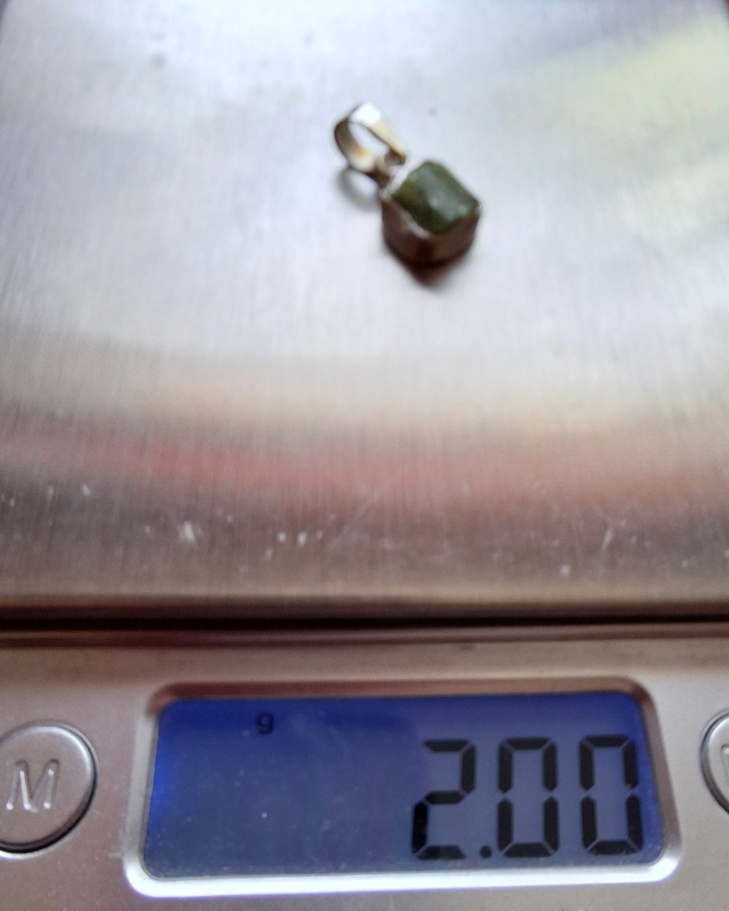 Green Tourmaline Pendant, 925 Silver, Crystal (Ref: GT11)