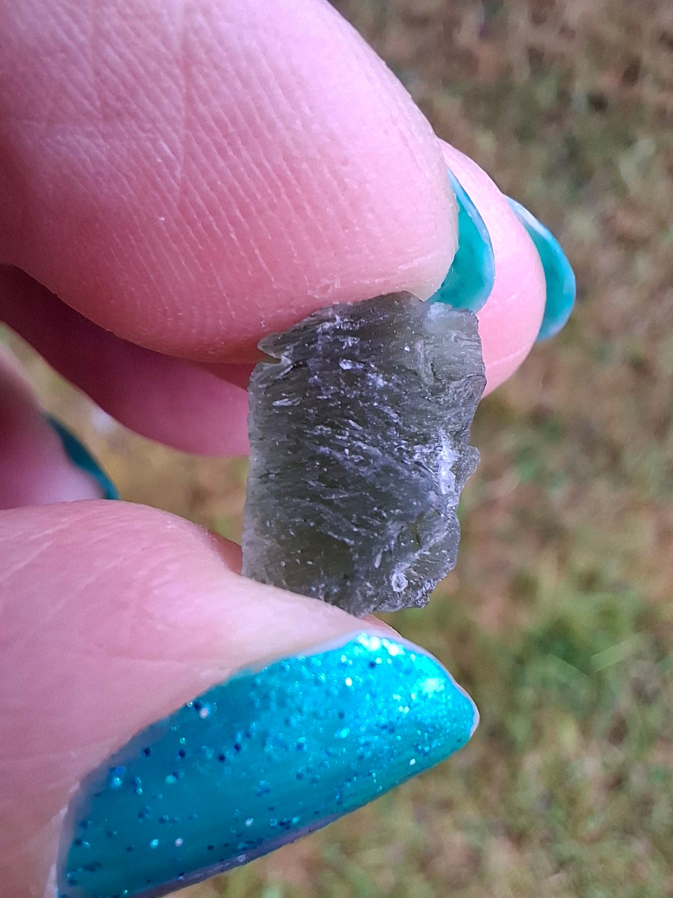 Moldavite Piece, 0.92g, Tektite (Ref: 1418)